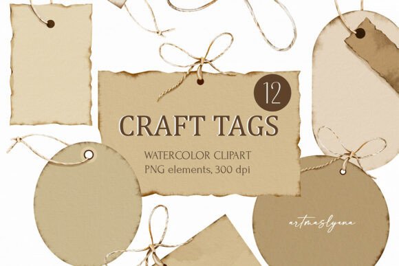 Download Watercolor Craft Tags Clipart Png - Craft Collection
