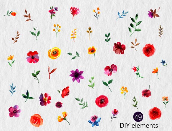 Download Blooming Watercolors Pink DIY Elements - Elements Collection