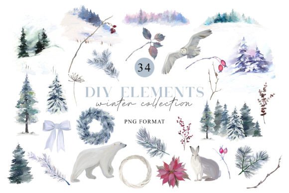 Download Winter Floral DIY Elements - Elements Collection