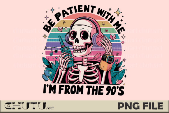 Download Retro Skeleton PNG - 90s Nostalgia Vibe - Premium Resources
