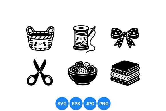 Download Cute Sewing Craft Icon Set - Premium Bundle
