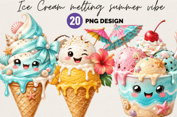 Download Ice Cream (melting Summer Vibe) Clipart - Premium Bundle