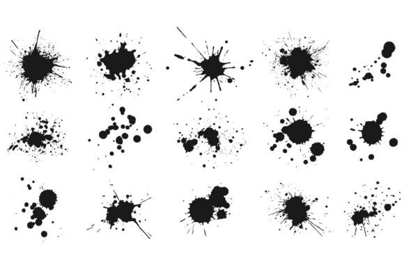 Download Ink Drops and Splashes. Blotter Spots - Spot Collection