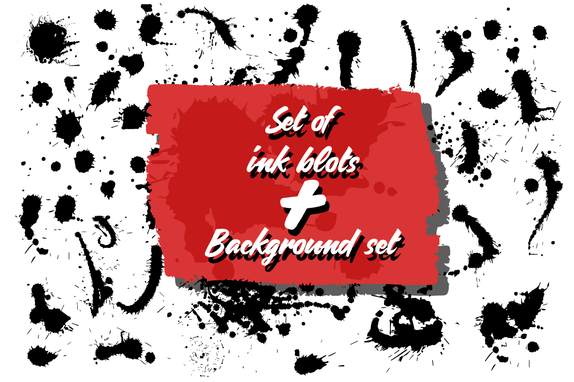 Download Ink Blots Set + 10 Backgrounds - Blots Collection